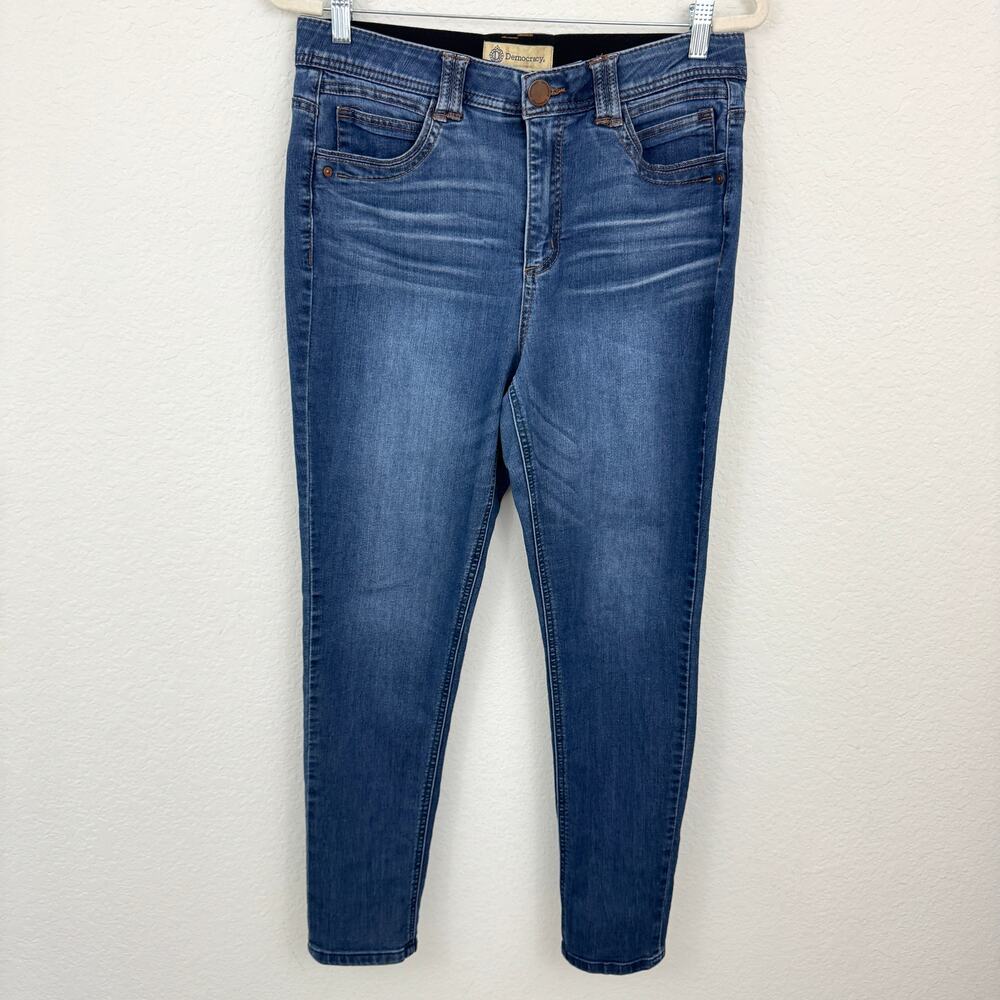 Democracy Women Ab Solution Straight Leg Jean Size 10 Denim Shaping Stretch Blue